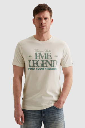 PME legend witte heren t-shirt   Ronde hals   Regular fit   Tekst patroon   Duurzaam   Korte mouw Wit XXXL