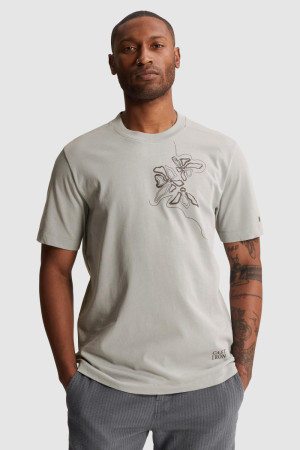 Cast Iron grijze heren t-shirt   Ronde hals   Regular fit   Grafisch patroon   Duurzaam   Korte mouw Grijs M