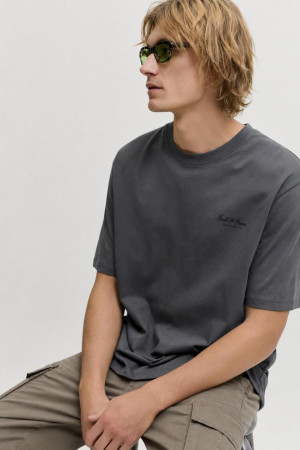 Jack & Jones grijze heren t-shirt   Ronde hals   Regular fit   Duurzaam   Korte mouw Grijs M