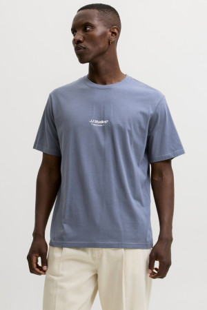 Jack & Jones blauwe heren t-shirt   Ronde hals   Regular fit   Duurzaam   Korte mouw Blauw XL