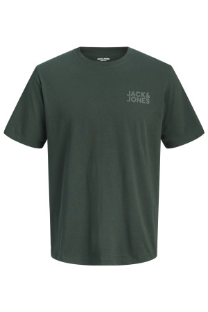 Jack & Jones groene heren t-shirt   Ronde hals   Regular fit   Tekst patroon   Duurzaam   Korte mouw Groen M