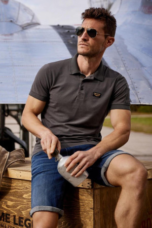 PME legend groene heren polo   American Classic   Rib kraag   Regular fit   Knoopsluiting   Duurzaam   Korte mouw Groen XXXXL