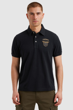 PME legend blauwe heren polo   Punt kraag   Regular fit   Knoopsluiting   Korte mouw Blauw M