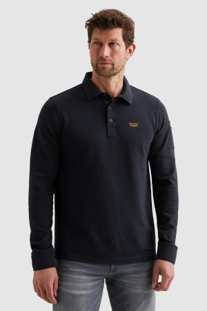 PME legend blauwe heren polo   American Classic   Rib kraag   Regular fit   Knoopsluiting   Duurzaam   Korte mouw Blauw XXL