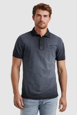 PME legend blauwe heren polo   Rib kraag   Regular fit   Knoopsluiting   Duurzaam   Korte mouw Blauw S