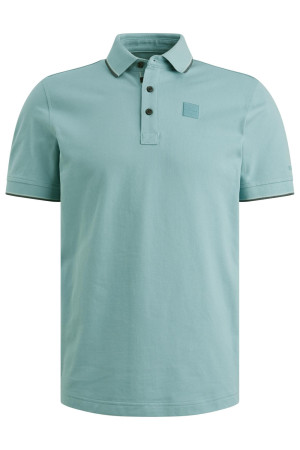 PME legend blauwe heren polo   Rib kraag   Regular fit   Knoopsluiting   Duurzaam   Lange mouw Blauw XL