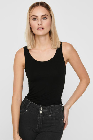 Only zwarte dames top   Ronde hals   Regular fit   Geen zakken   Mouwloos Zwart XXL