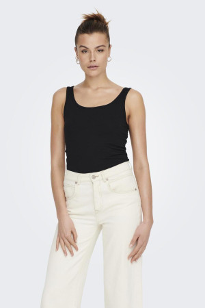 Jacqueline de Yong zwarte dames top   Ronde hals   Regular fit   Mouwloos Zwart M
