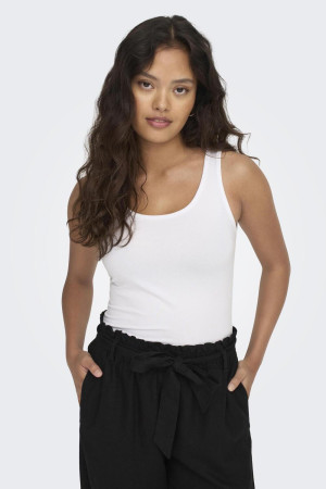Jacqueline de Yong witte dames top   Ronde hals   Regular fit   Mouwloos Wit M