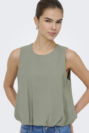 Only groene dames top   Ronde hals   Regular fit   Blinde ritssluiting   Duurzaam   Mouwloos Groen XS