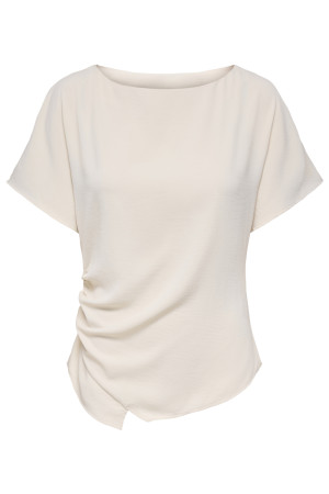 Jacqueline de Yong beige dames t-shirt   Ronde hals   Regular fit   Geen zakken   Duurzaam   Korte mouw Beige S