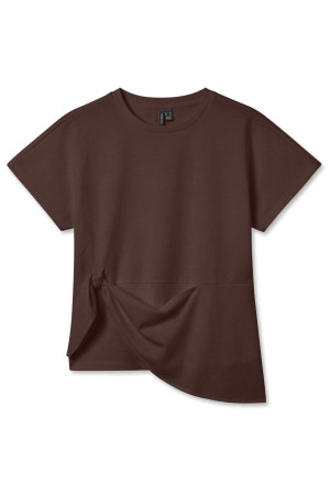 Vero Moda bruine dames t-shirt   Ronde hals   Regular fit   Korte mouw Bruin XS