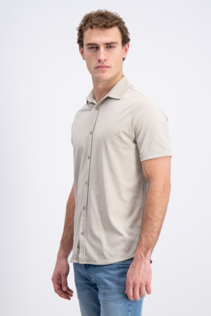 Gabbiano beige heren polo   Punt kraag   Regular fit   Knoopsluiting   Korte mouw Beige L