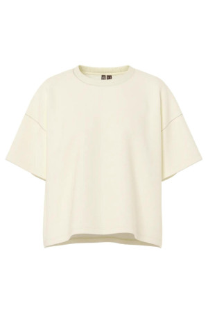 Pieces ecru dames t-shirt   Ronde hals   Oversized fit   Duurzaam   Korte mouw Ecru XXL