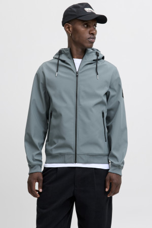 Jack & Jones blauwe heren jas   Capuchon hals   Regular fit   Ritszakken   Ritssluiting   Lange mouw Blauw XXL