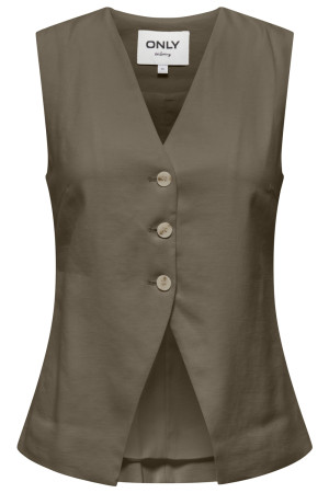 Only groene dames vest   V-hals   Regular fit   Knoopsluiting   Duurzaam   Mouwloos Groen 34