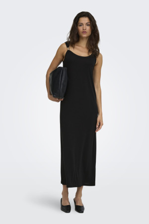 Jacqueline de Yong zwarte dames jurk   Ronde hals   Regular fit   Mouwloos Zwart M