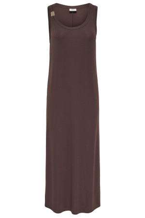 Jacqueline de Yong bruine dames jurk   Ronde hals   Regular fit   Mouwloos Bruin XS