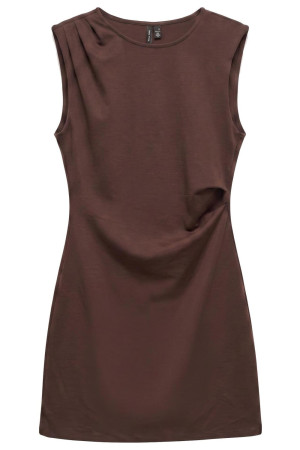 Vero Moda bruine dames jurk   Ronde hals   Regular fit   Mouwloos Bruin S