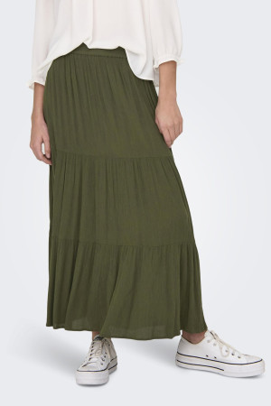Only groene dames rok   Regular fit   Elastische boord   Regular waist Groen XL