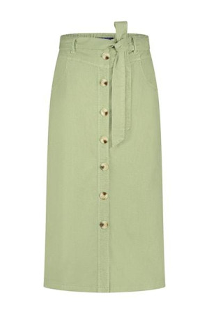 Red Button groene dames rok   Regular fit   Steekzakken   Knoopsluiting   Regular waist Groen 44