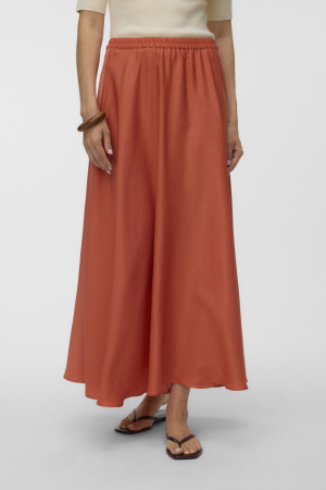Vero Moda oranje dames rok   Regular fit   Glans   Elastische boord   Regular waist Oranje L
