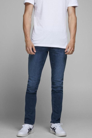 Jack & Jones blauwe heren jeans   Glenn   Stonewash wassing   Slim Fit   5-Pocket zakken   Knoopsluiting   Duurzaam   Low waist Blauw 36/34