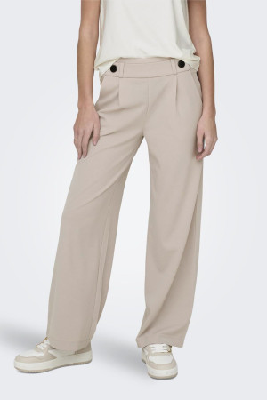 Jacqueline de Yong beige dames broek   Straight fit   Steekzakken   Elastische boord   Regular waist Beige XL/32