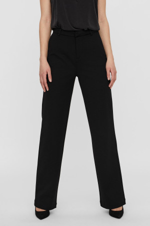 Vero Moda zwarte dames broek   Straight fit   Steekzakken   Knoop- en ritssluiting   Duurzaam   Regular waist Zwart L/30