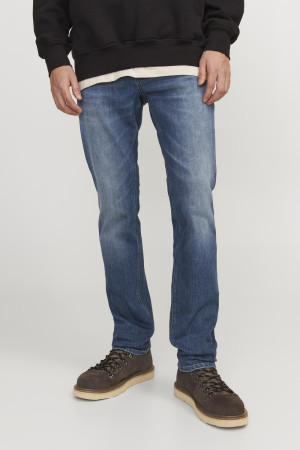 Jack & Jones blauwe heren jeans   Stonewash wassing   Straight fit   5-Pocket zakken   Knoopsluiting   Duurzaam   Regular waist Blauw 30/32