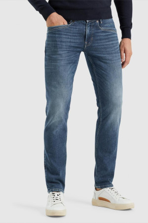 PME legend blauwe heren jeans   Skyrak   Stonewash wassing   Relaxed Fit   5-Pocket zakken   Knoop- en ritssluiting   Duurzaam   Regular waist Blauw