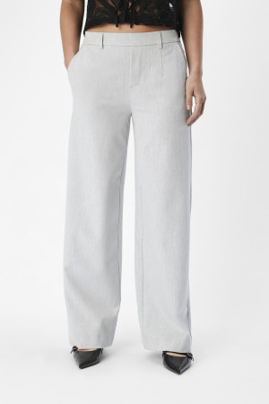 Object grijze dames broek   Wide leg fit   Steekzakken   Elastische boord   Duurzaam   Regular waist Grijs 44