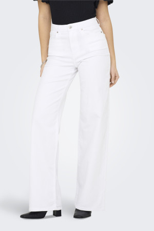 Only witte dames jeans   High waist   Madison   Rinsewash wassing   Wide leg fit   5-Pocket zakken   Knoop- en ritssluiting   Duurzaam   High waist