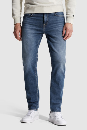 Cast Iron blauwe heren jeans   Stonewash wassing   Regular fit   5-Pocket zakken   Knoop- en ritssluiting   Duurzaam   Regular waist Blauw 34/30