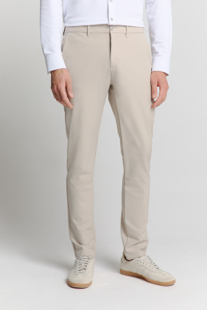 NO-EXCESS beige heren broek   Slim Fit   Steekzakken   Knoop- en ritssluiting   Duurzaam   Regular waist Beige XL/32