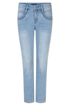 Red Button blauwe dames jeans   Regular waist   Bleached wash wassing   Slim Fit   5-Pocket zakken   Knoop- en ritssluiting   Regular waist Blauw 36