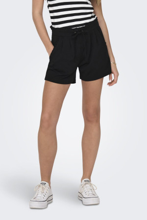 Jacqueline de Yong zwarte dames broek   Regular fit   Steekzakken   Ruches patroon   Elastische boord   Regular waist Zwart XS