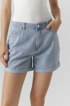 Vero Moda blauwe dames broek   Stonewash wassing   Oversized fit   5-Pocket zakken   Knoop- en ritssluiting   Duurzaam   High waist Blauw S