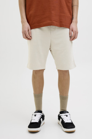 Jack & Jones beige heren broek   Regular fit   Steekzakken   Elastische boord   Regular waist Beige M