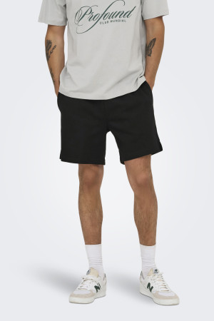 Only & Sons zwarte heren broek   Regular fit   Steekzakken   Elastische boord   Regular waist Zwart XS
