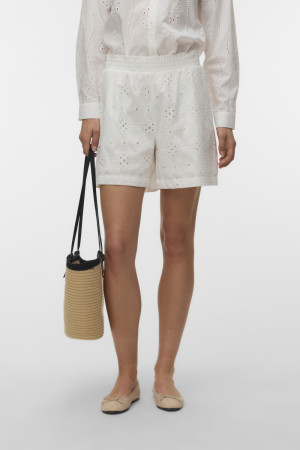 Vero Moda witte dames broek   Regular fit   Steekzakken   Geborduurd   Elastische boord   Duurzaam   High waist Wit L