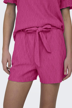 Only roze dames broek   Regular fit   Steekzakken   Structuur patroon   Elastische boord   Regular waist Roze L