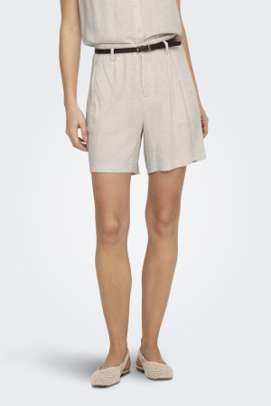 Only beige dames broek   Straight fit   Geen zakken   Gemeleerd patroon   Knoop- en ritssluiting   High waist Beige XL