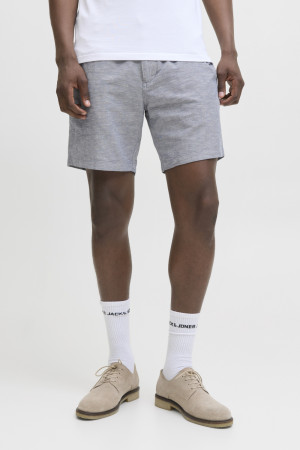 Jack & Jones grijze heren broek   Straight fit   Steekzakken   Gemeleerd patroon   Knoop- en ritssluiting   Regular waist Grijs XXL