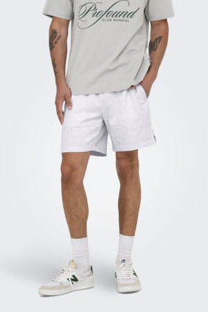 Only & Sons grijze heren broek   Relaxed Fit   Steekzakken   Gemeleerd patroon   Elastische boord   Regular waist Grijs XS