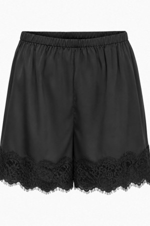 Jacqueline de Yong zwarte dames broek   Regular fit   Kant patroon   Elastische boord Zwart L