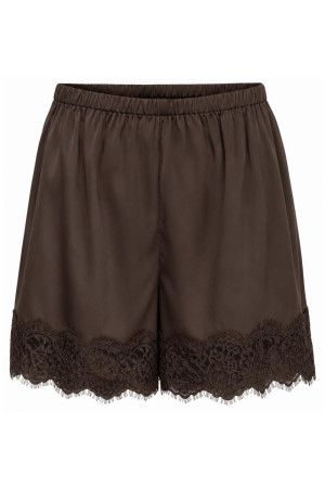 Jacqueline de Yong bruine dames broek   Regular fit   Kant patroon   Elastische boord Bruin L