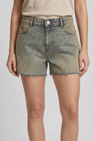 Noisy may blauwe dames broek   Bleached wash wassing   5-Pocket zakken   Knoop- en ritssluiting   Duurzaam   Regular waist Blauw L