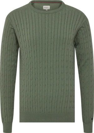REDGREEN Herren Pullover mit Strickmuster Rundhals Jorn light olive 4XL