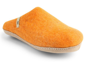 Egos Copenhagen Unisex Filzpantoffel Ledersohle orange 36